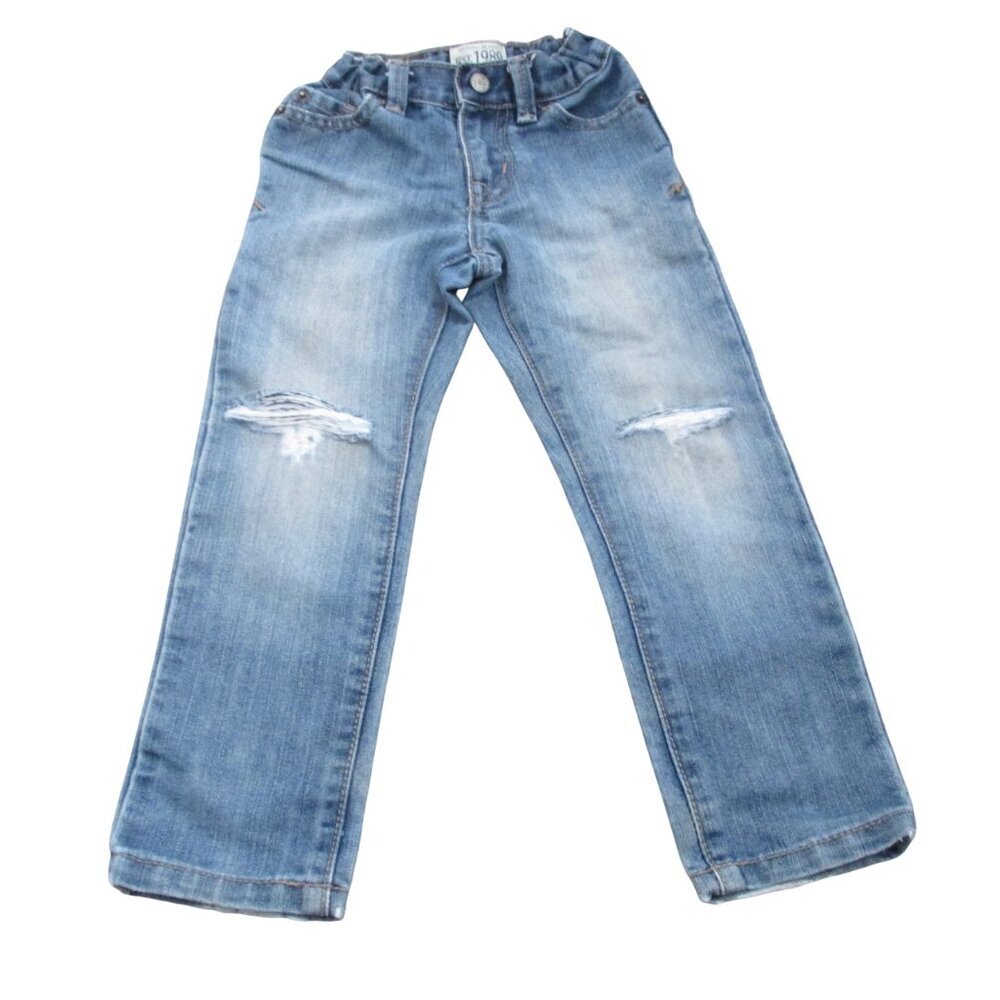 Place Est. 1989 Skinny Play‎ Jeans Toddler Boys 4 Blue Denim Elastic Adjustable